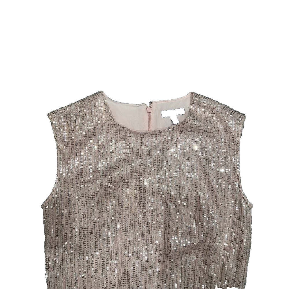 J.Crew Sequin party wedding prom preppy Mini Dress pink beige Sz 2 A006537 - Picture 4 of 9
